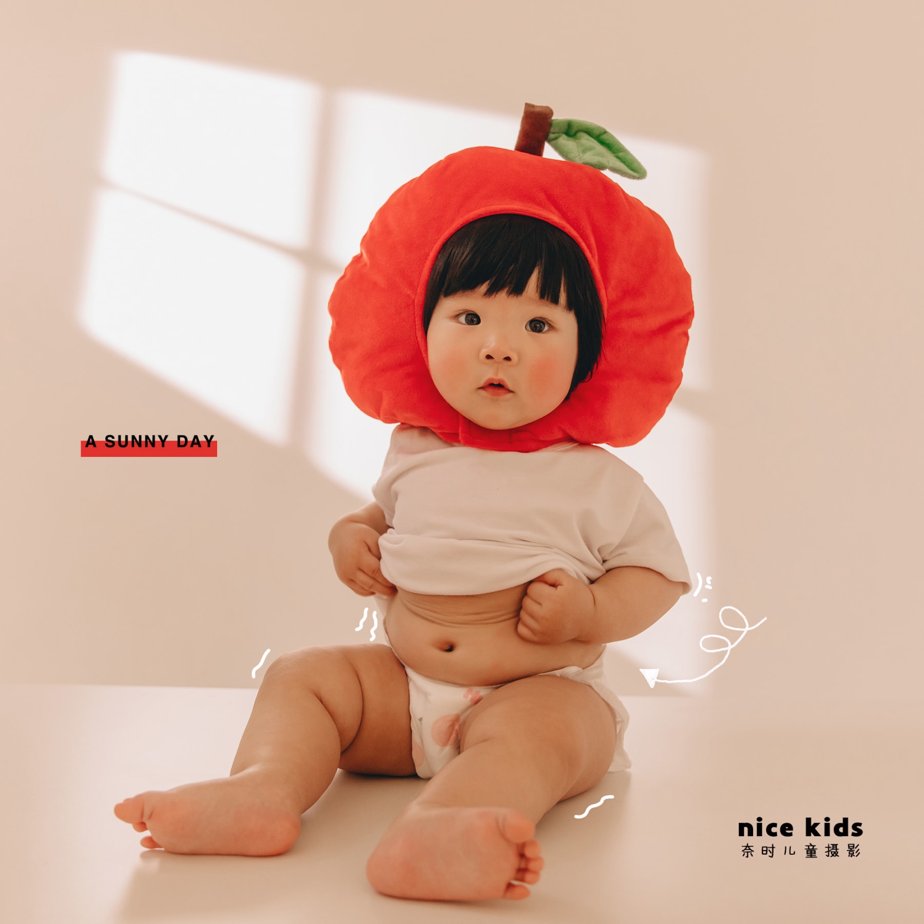 丑萌小苹果出场啦 苏州NICEKIDS奈时儿童摄影周岁照