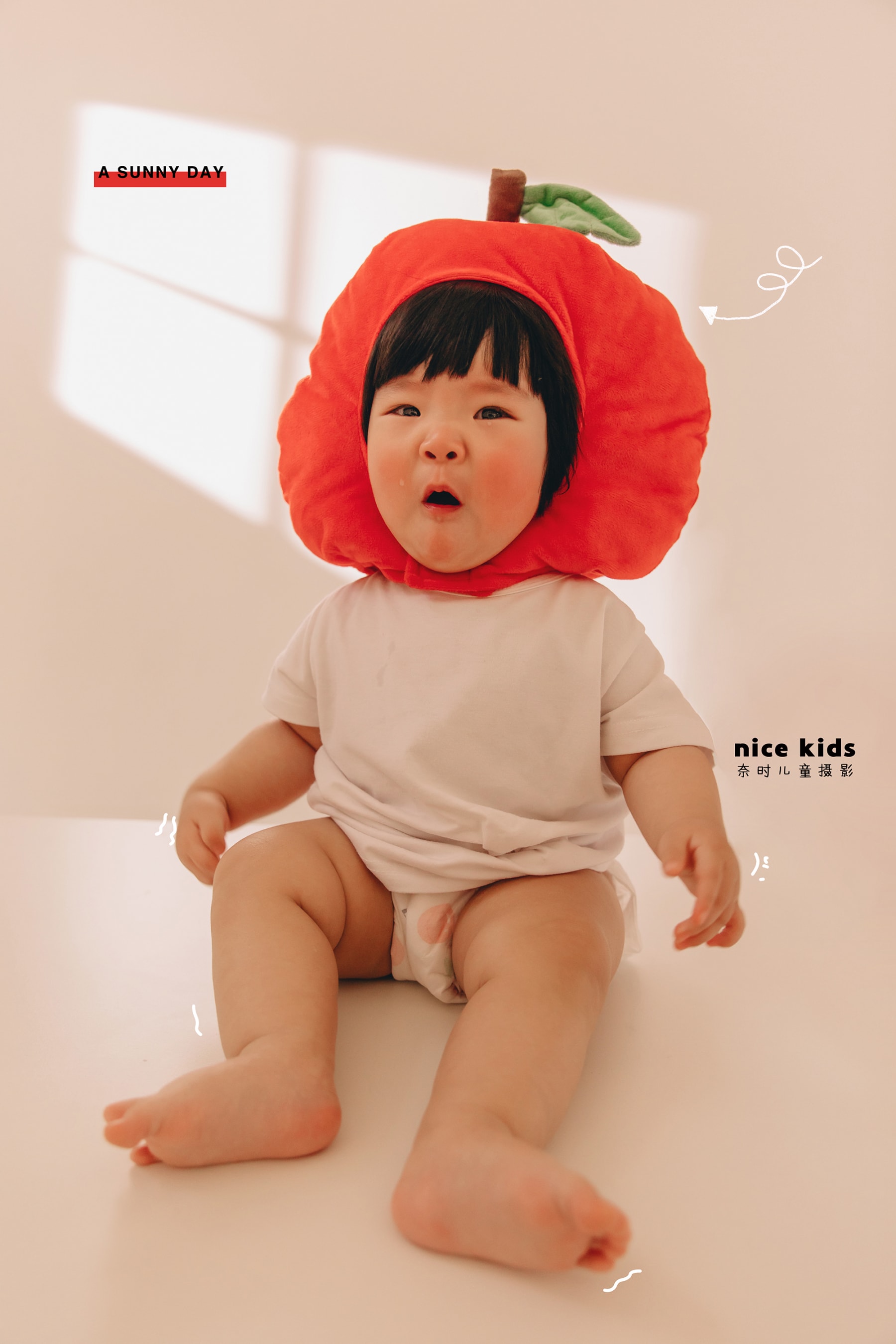 丑萌小苹果出场啦 苏州NICEKIDS奈时儿童摄影周岁照