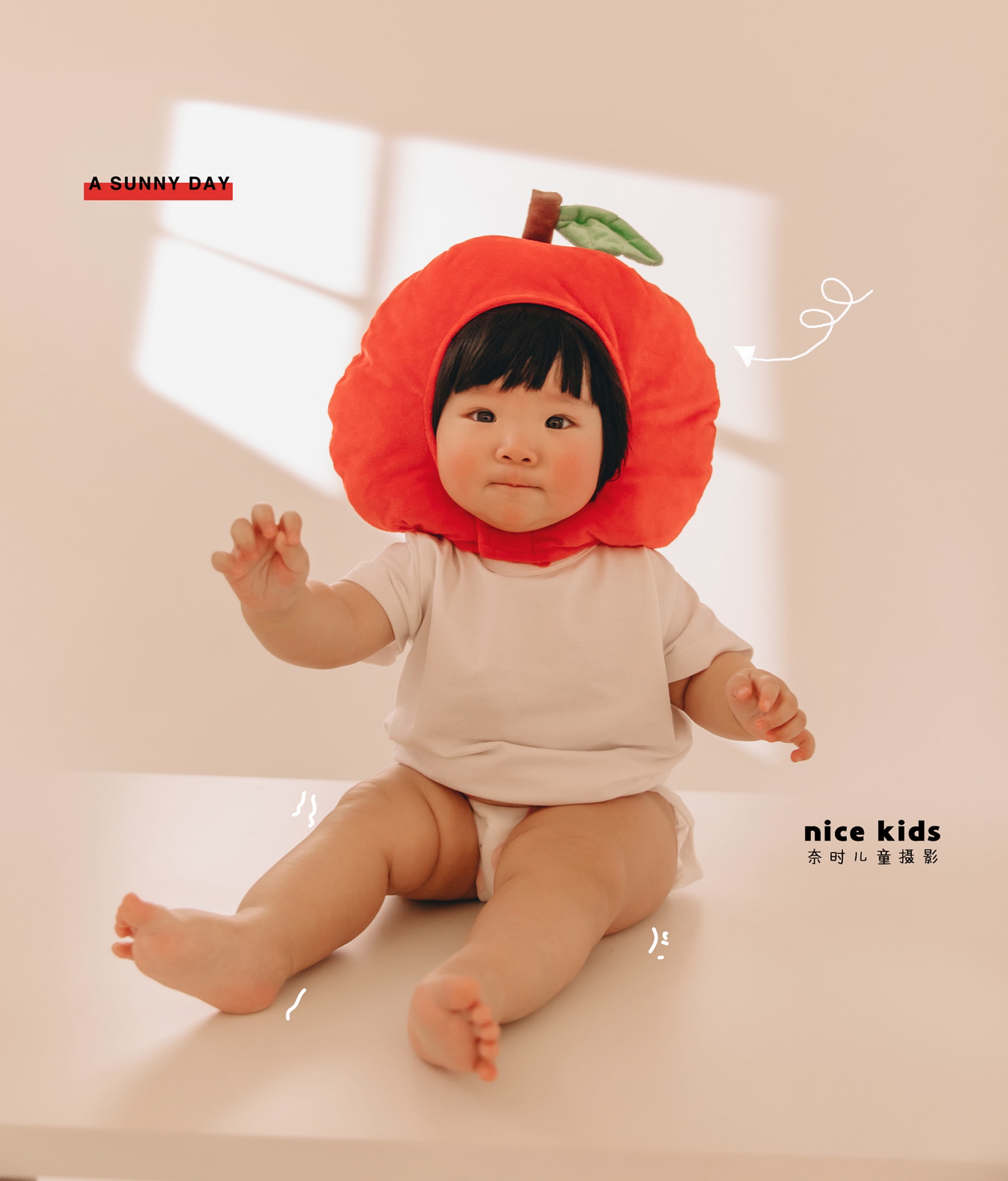 丑萌小苹果出场啦 苏州NICEKIDS奈时儿童摄影周岁照