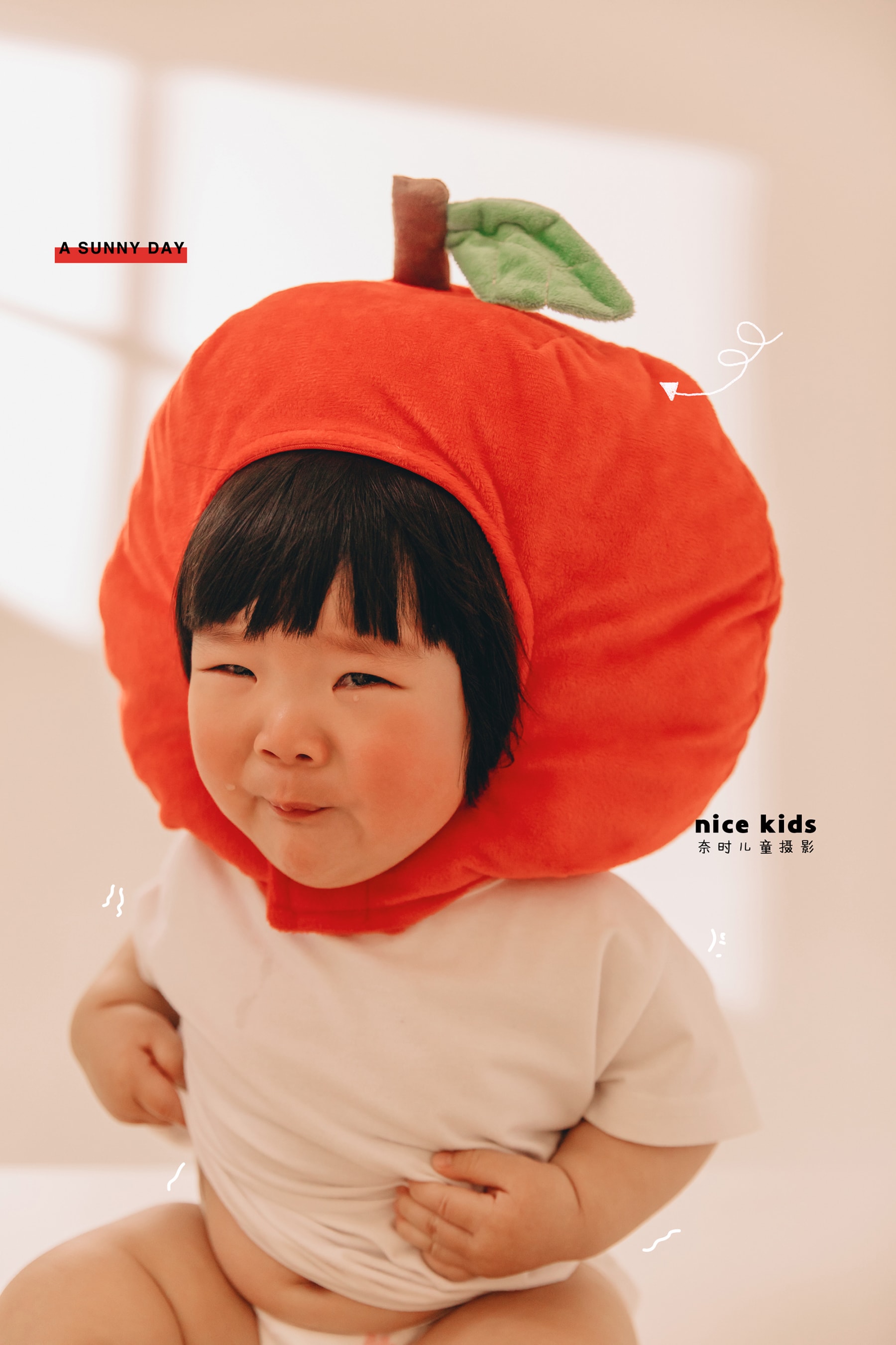 丑萌小苹果出场啦 苏州NICEKIDS奈时儿童摄影周岁照
